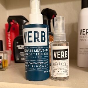 Verb Hydrate Leave-In Conditioner and Ghost Oil Set - Blue and White